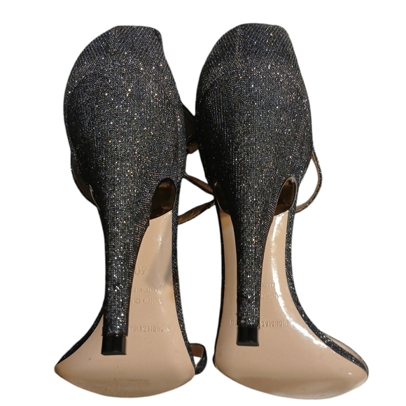 Nicholas Kirkwood Penelope Pearl High Heels Ankle Strap Gunmetal Sandals size 10 - Picture 7 of 11